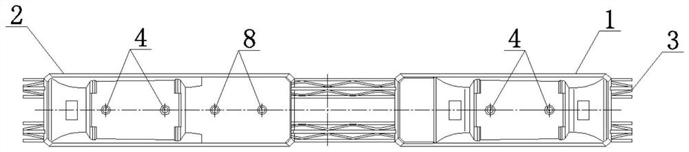 Double-block sleeper capable of being provided with guard rail