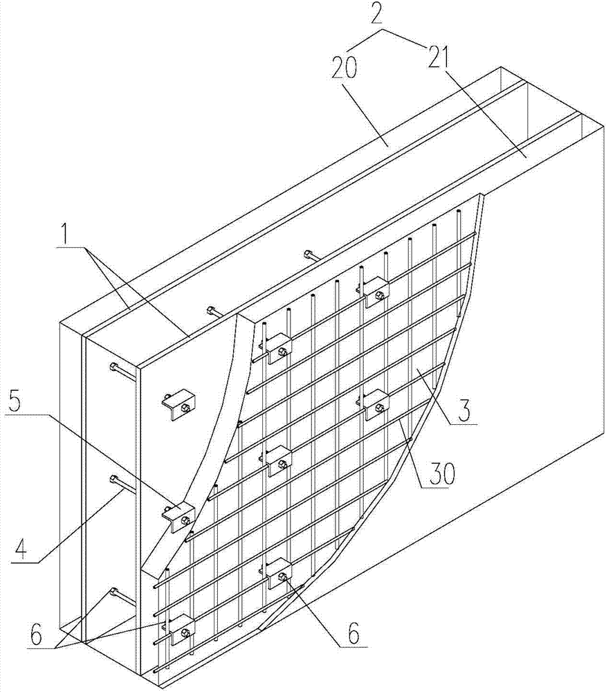 Concrete composite shear wall with embedded steel plates and production method thereof