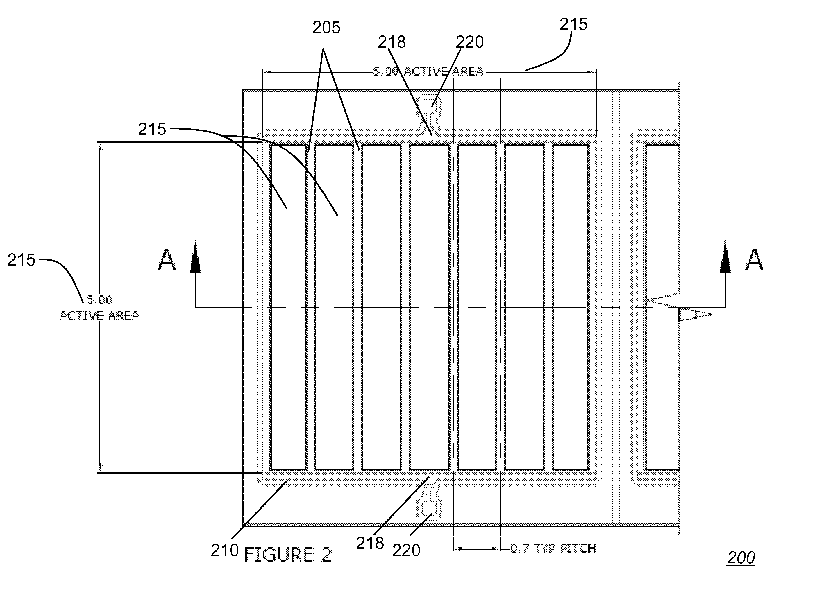 Thin active layer fishbone photodiode and method of manufacturing the same