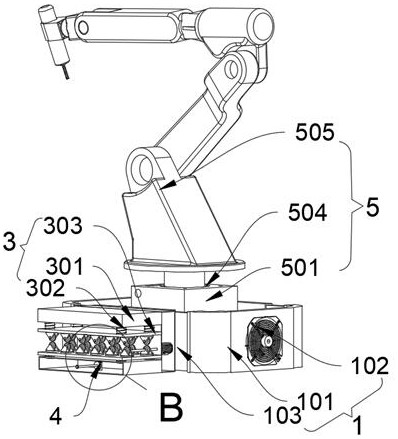 Multi-degree-of-freedom industrial mechanical arm with adjustable mounting base