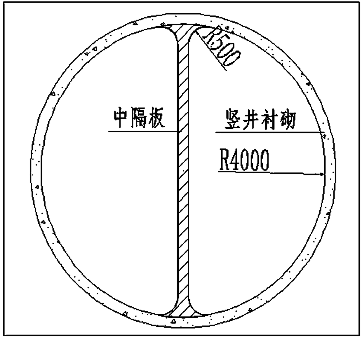 Tunnel ventilation vertical shaft wellbore construction device and method