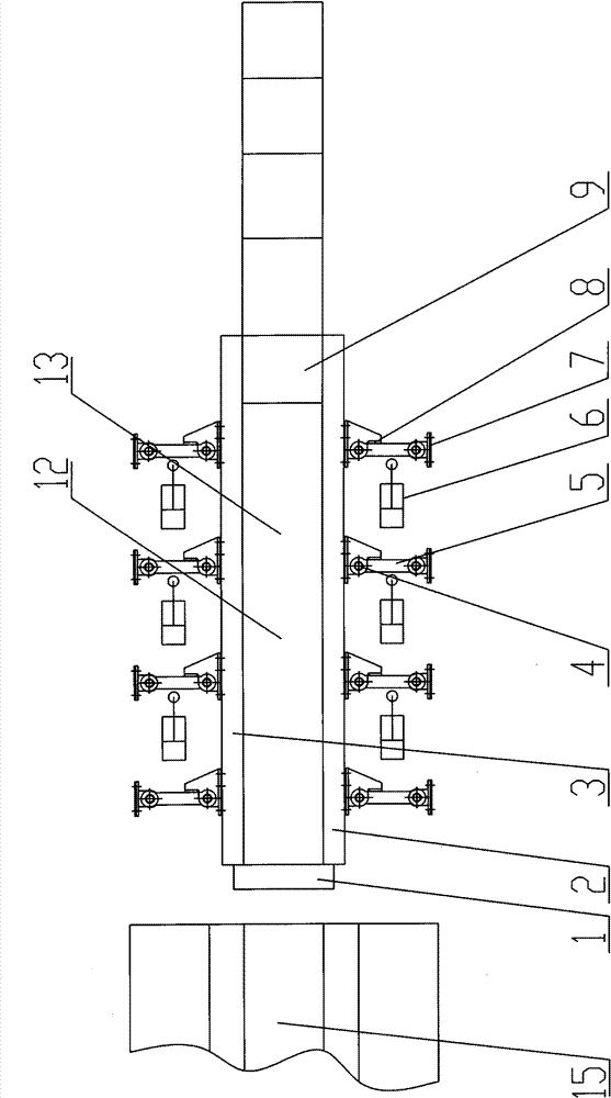 Device ensuring rear side movement of double movable walls of coal chute