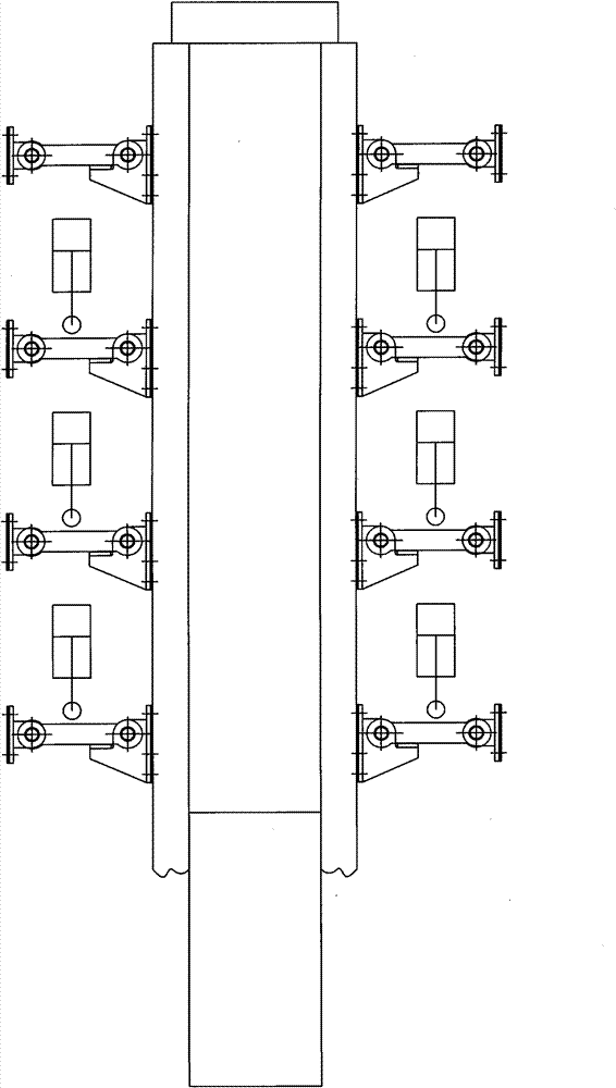 Device ensuring rear side movement of double movable walls of coal chute