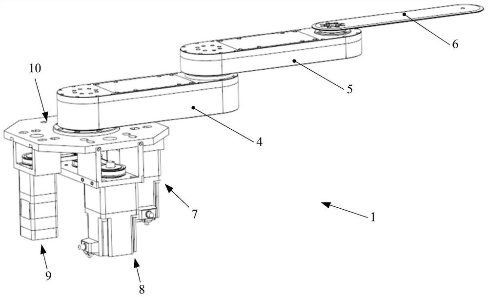 Flat single-arm robot based on synchronous pulley drive