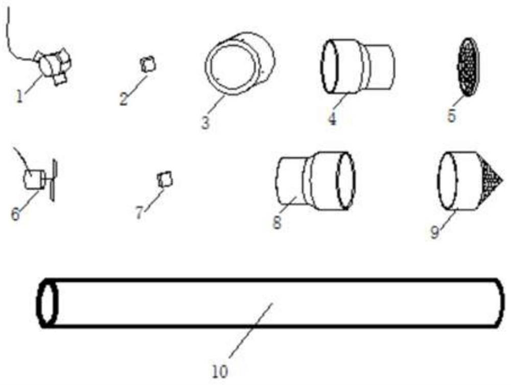 Double-pipe propeller of double-pipe power-driven ship for general survey of underground drainage culvert