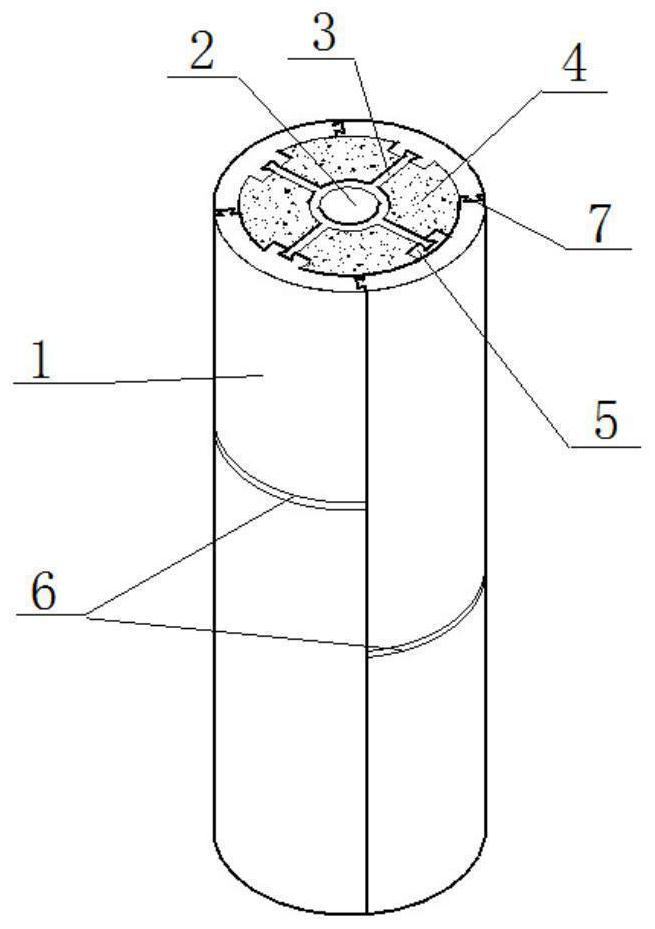 Circular hollow interlayer splicing column and its construction method