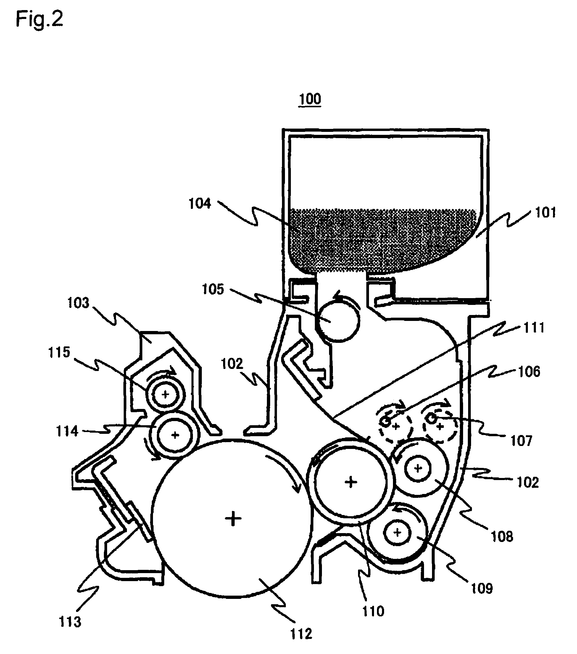 Transparent developer, developer housing, development device, and image formation apparatus