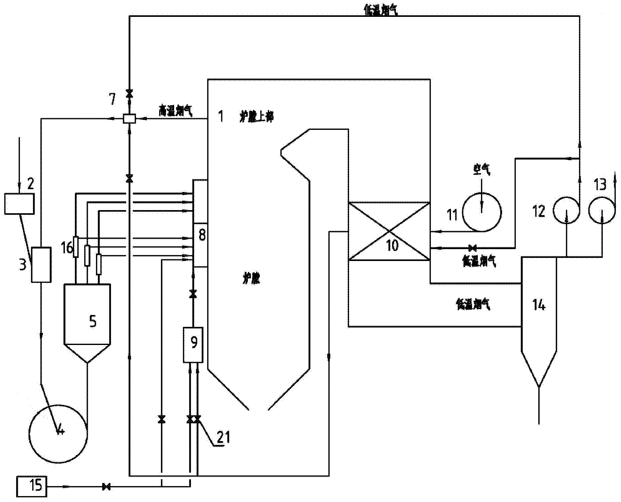Coal powder combustion system used in high-moisture type coal oxygen-enriched combustion