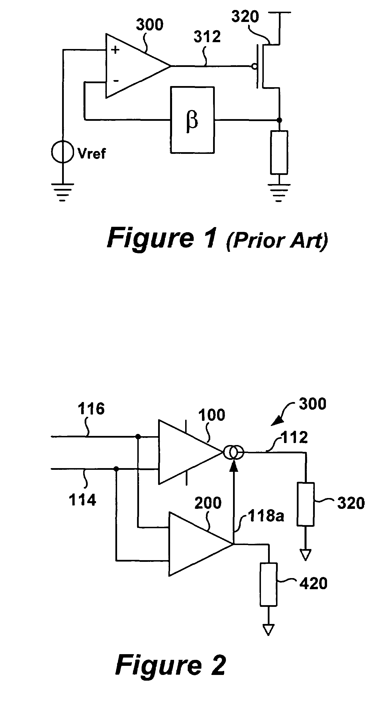 Load and line regulation using operational transconductance amplifier and operational amplifier in tandem