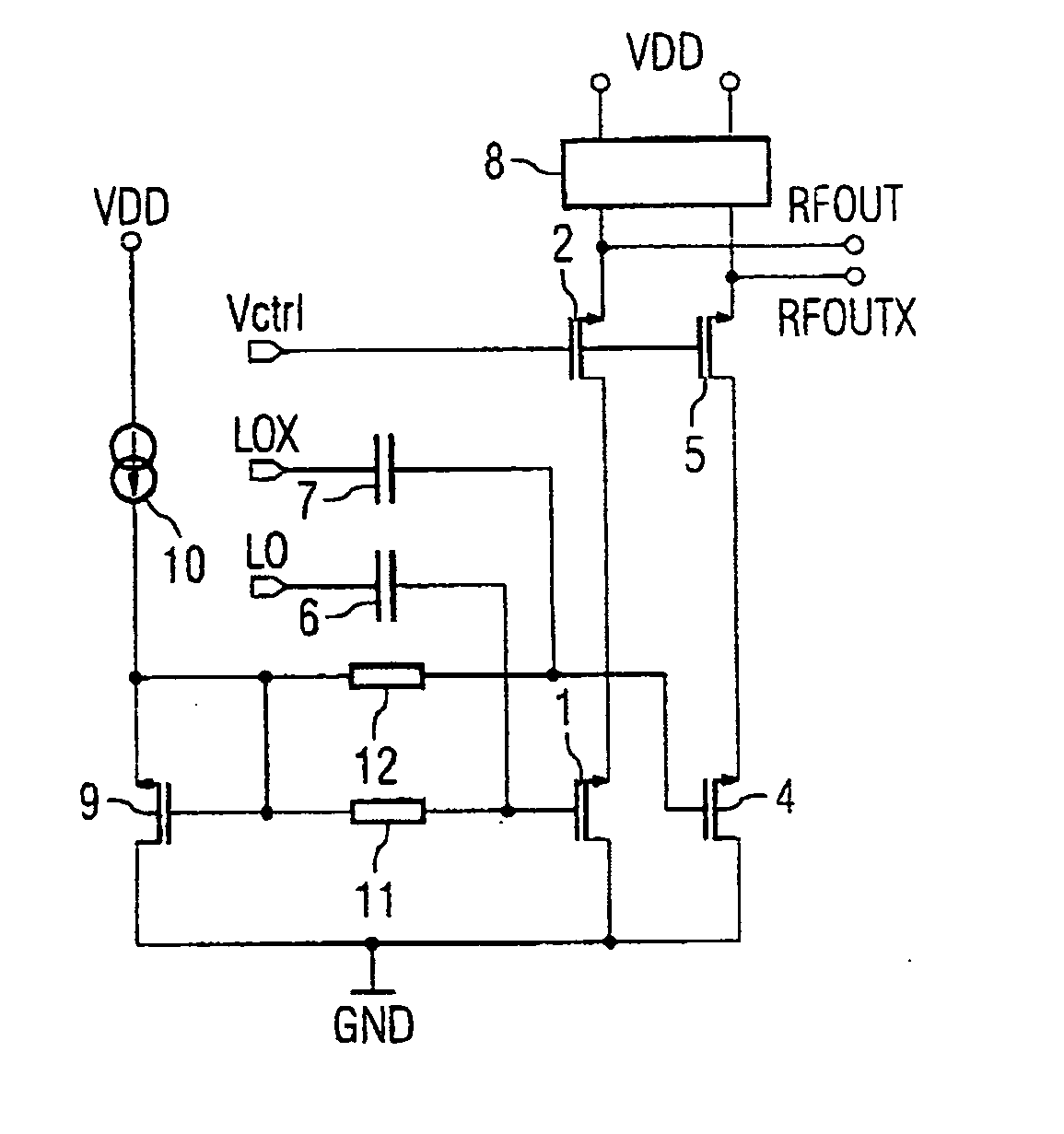 Controllable amplifier and the use thereof