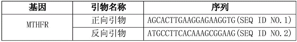Folate metabolism related gene MTHFR heritable variation detection kit and application thereof