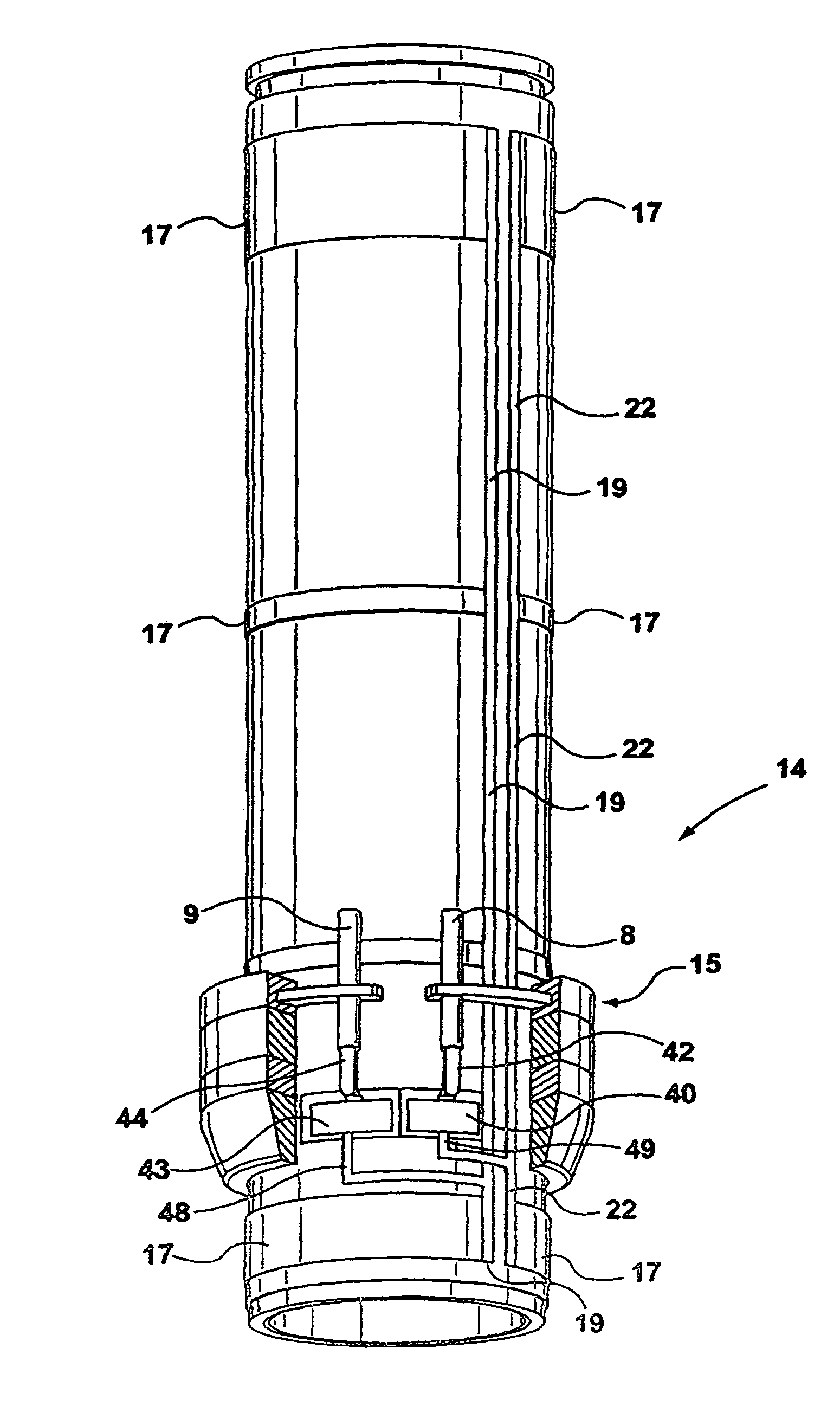 Electrical connector assembly for an arcuate surface in a high temperature environment and an associated method of use