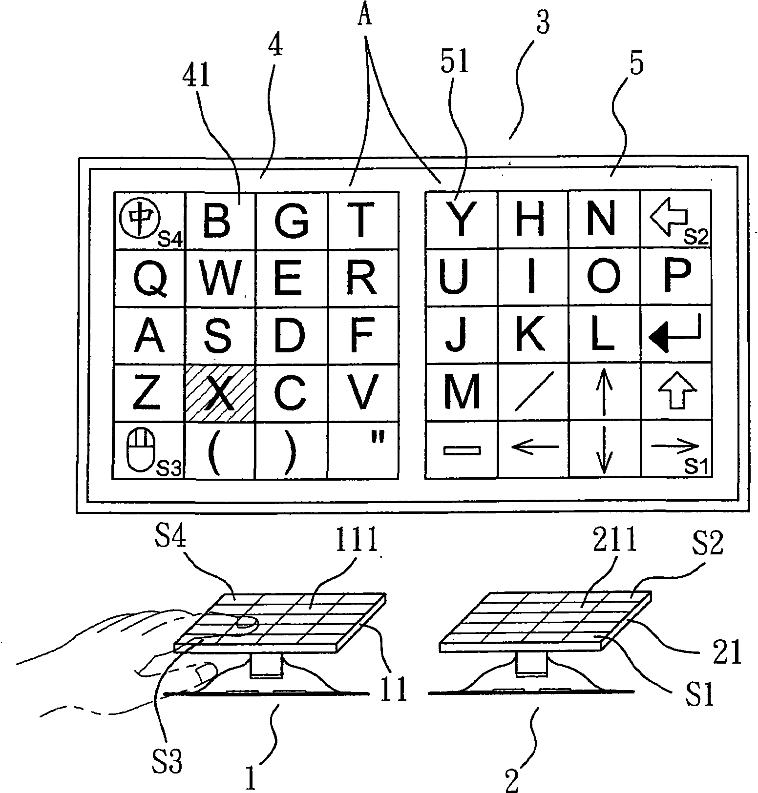 Downsizing keyboard of composite key