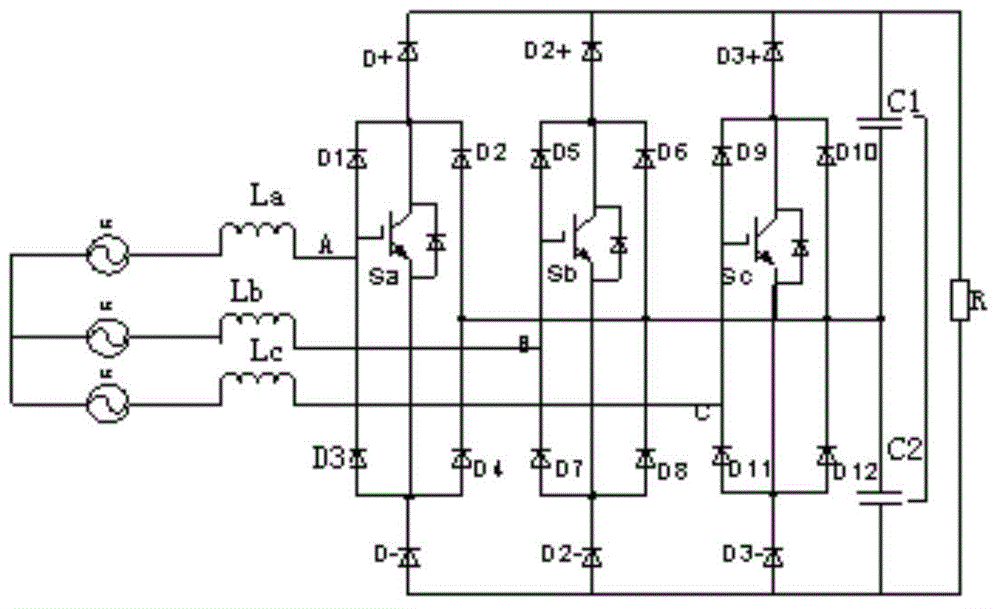 60-degree coordinate system-based three-phase VIENNA rectifier and control method