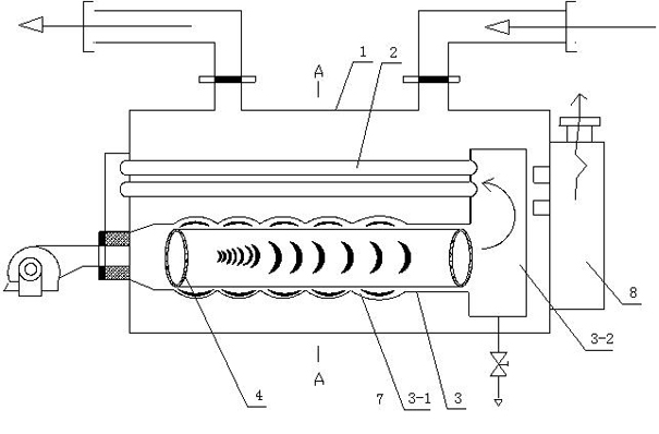 Radiant heat-conducting boiler