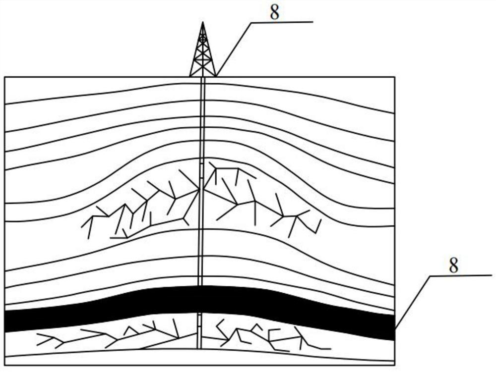 Fold rock burst control method based on ground fracturing and liquid explosive blasting