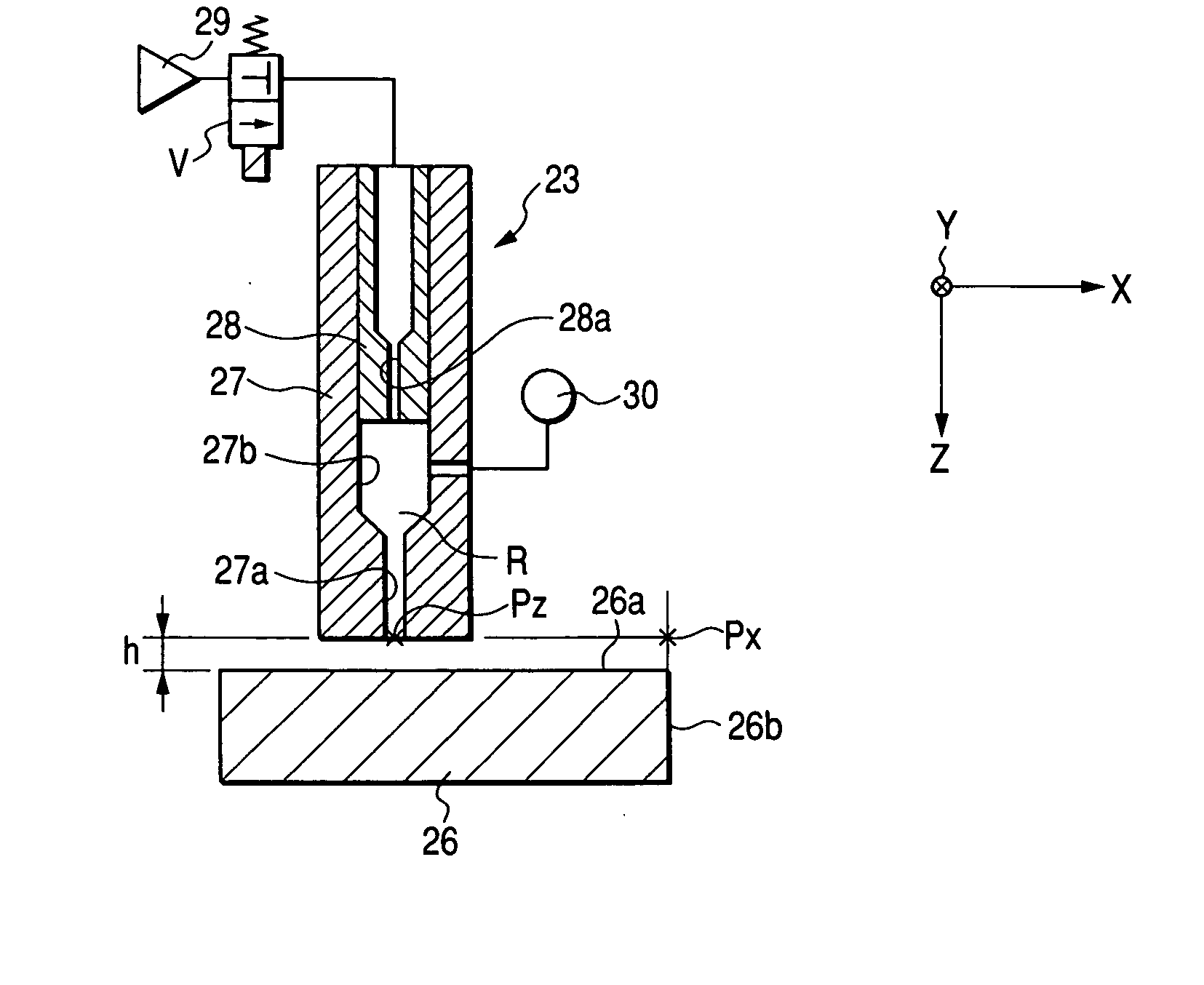 Surface shape determining device for a machining apparatus and surface shape determining method