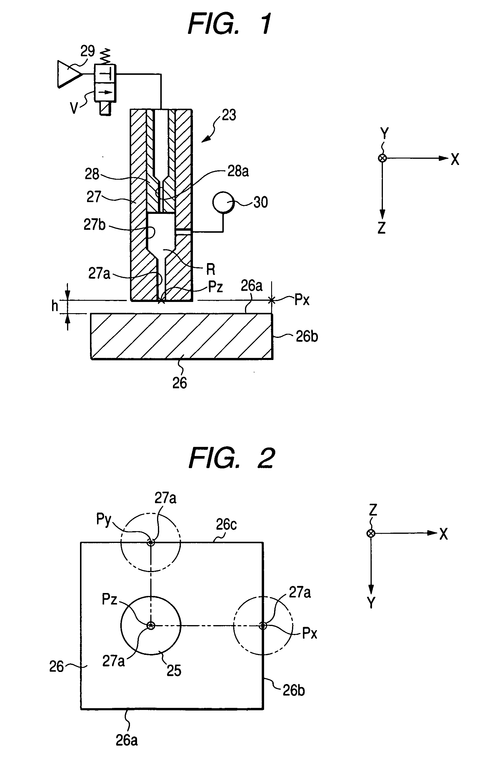 Surface shape determining device for a machining apparatus and surface shape determining method