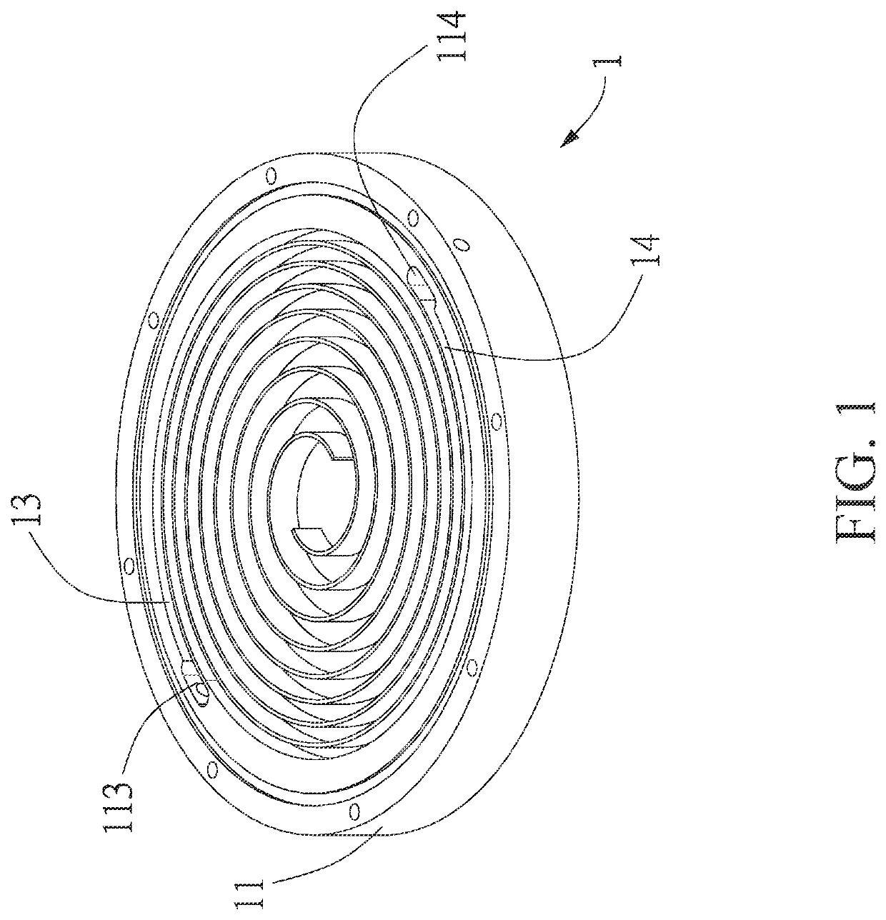 Scroll heating device