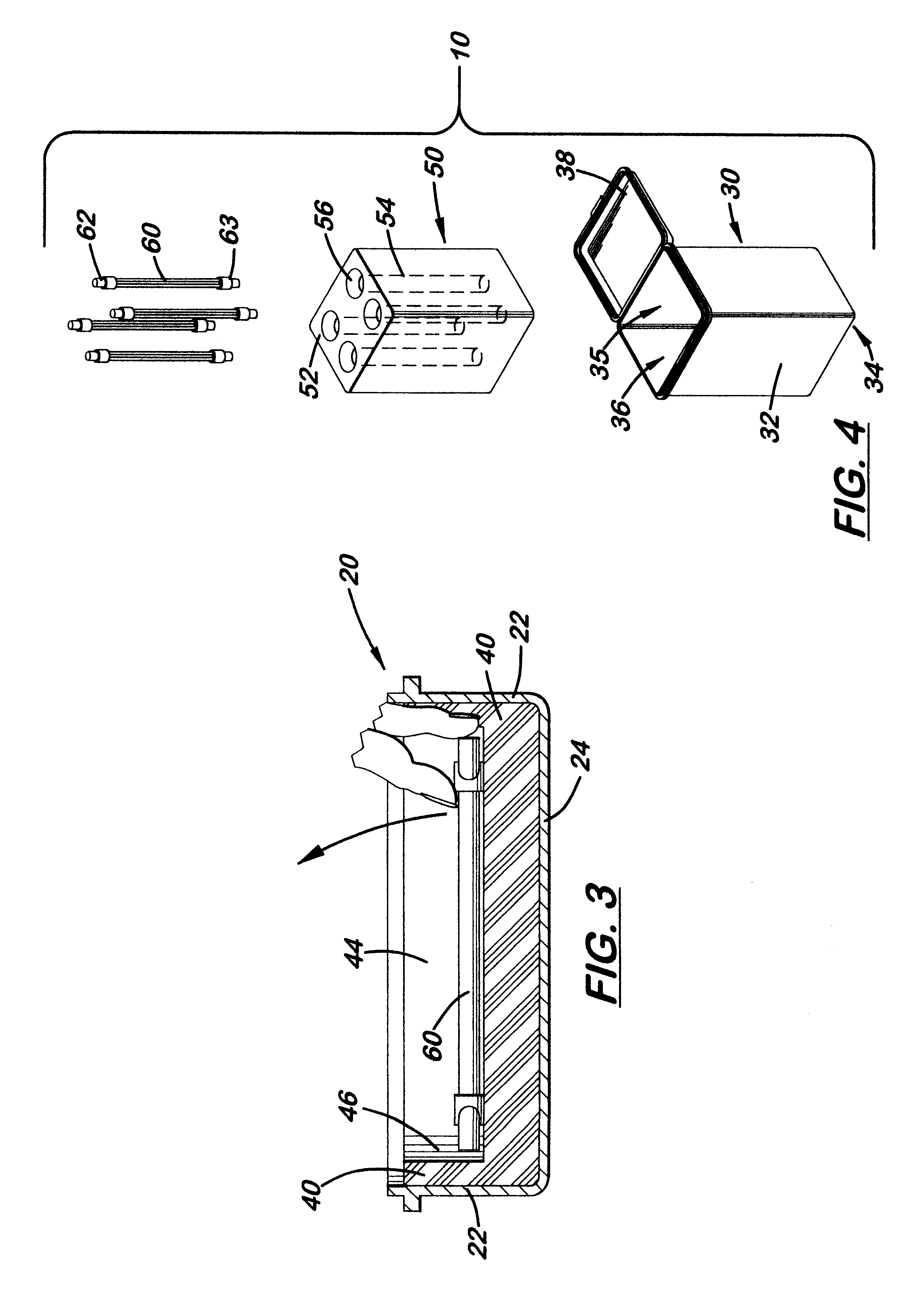 Multiple halogen lamp storage container