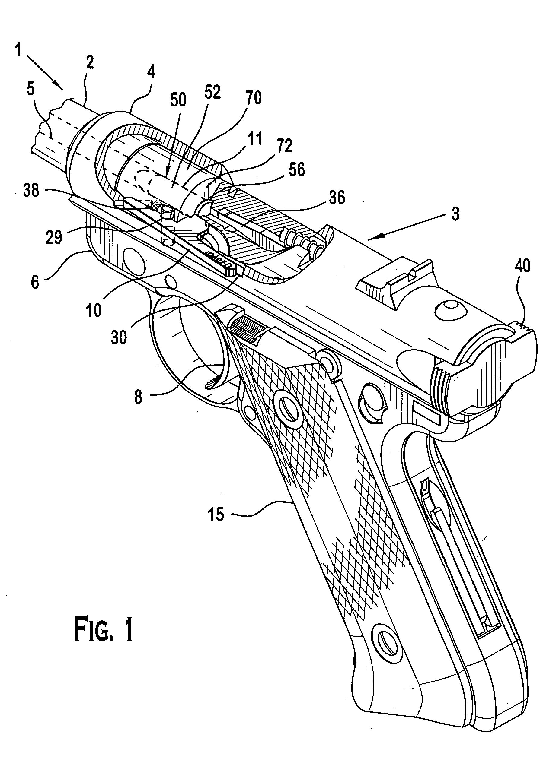 Pistol with loaded chamber indicator