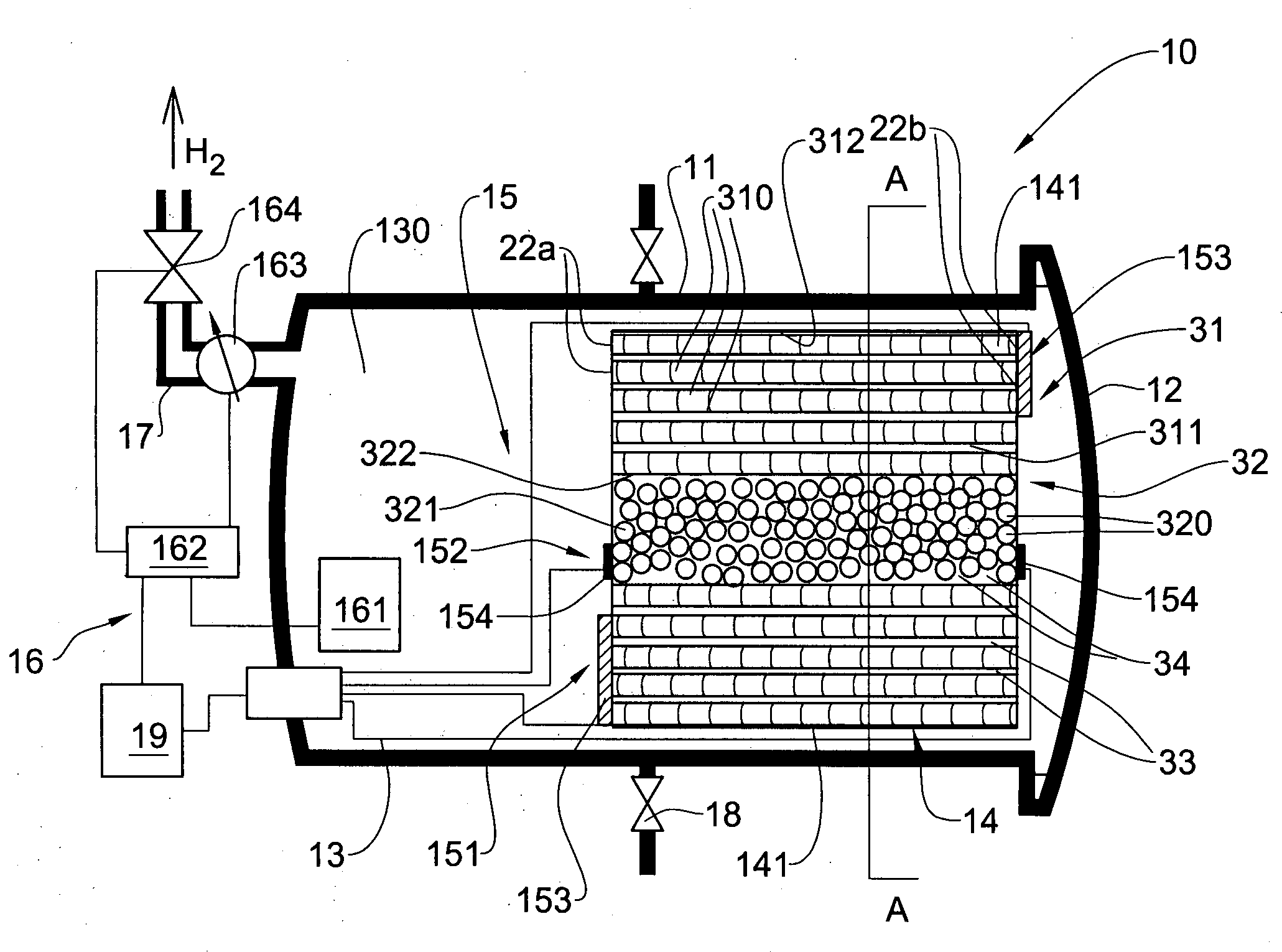 Apparatus and Cartridge for Storage of Compressed Hydrogen Gas