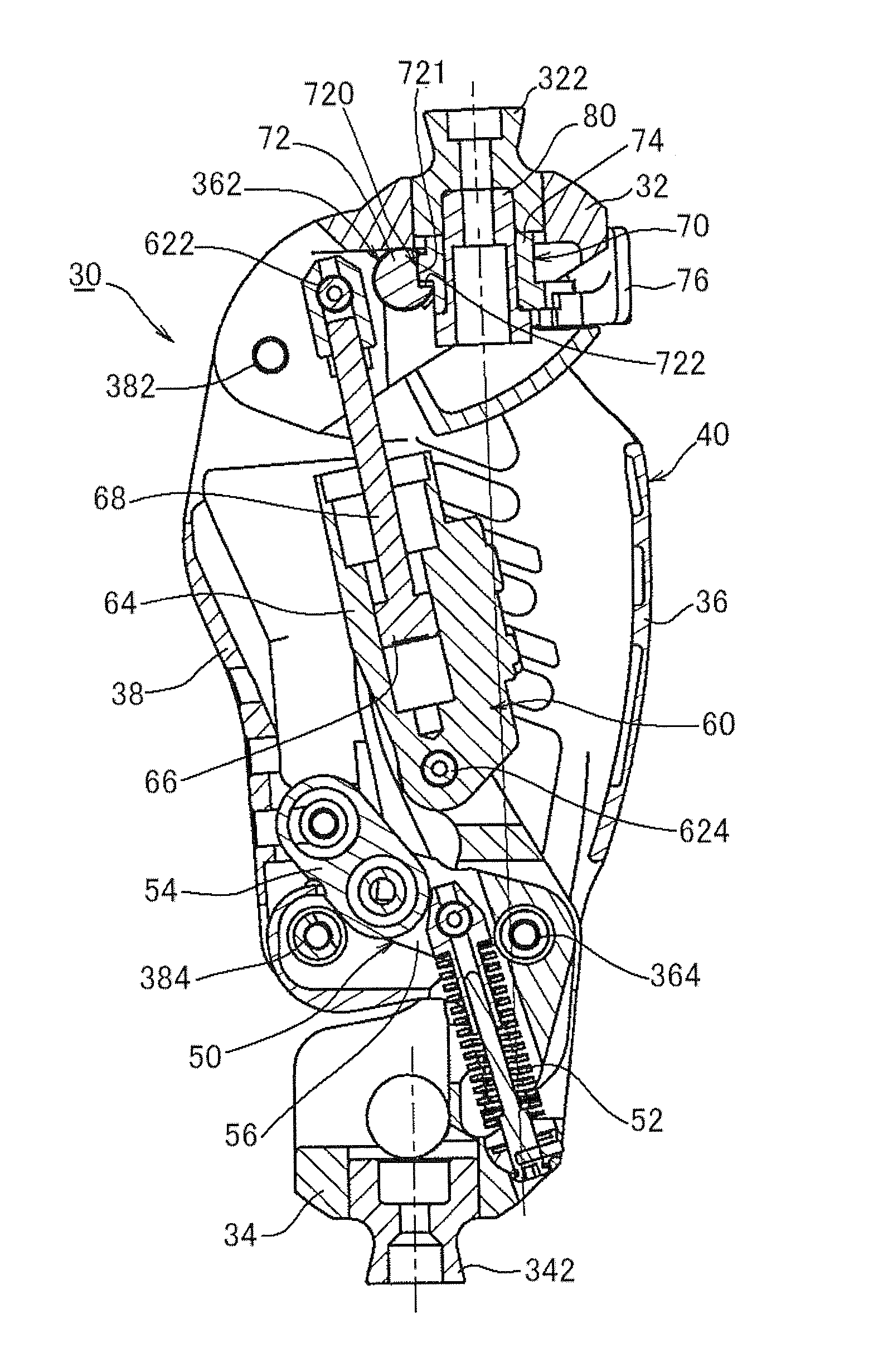 Knee Joint Including Manual Lock Mechanism and Artificial Thigh