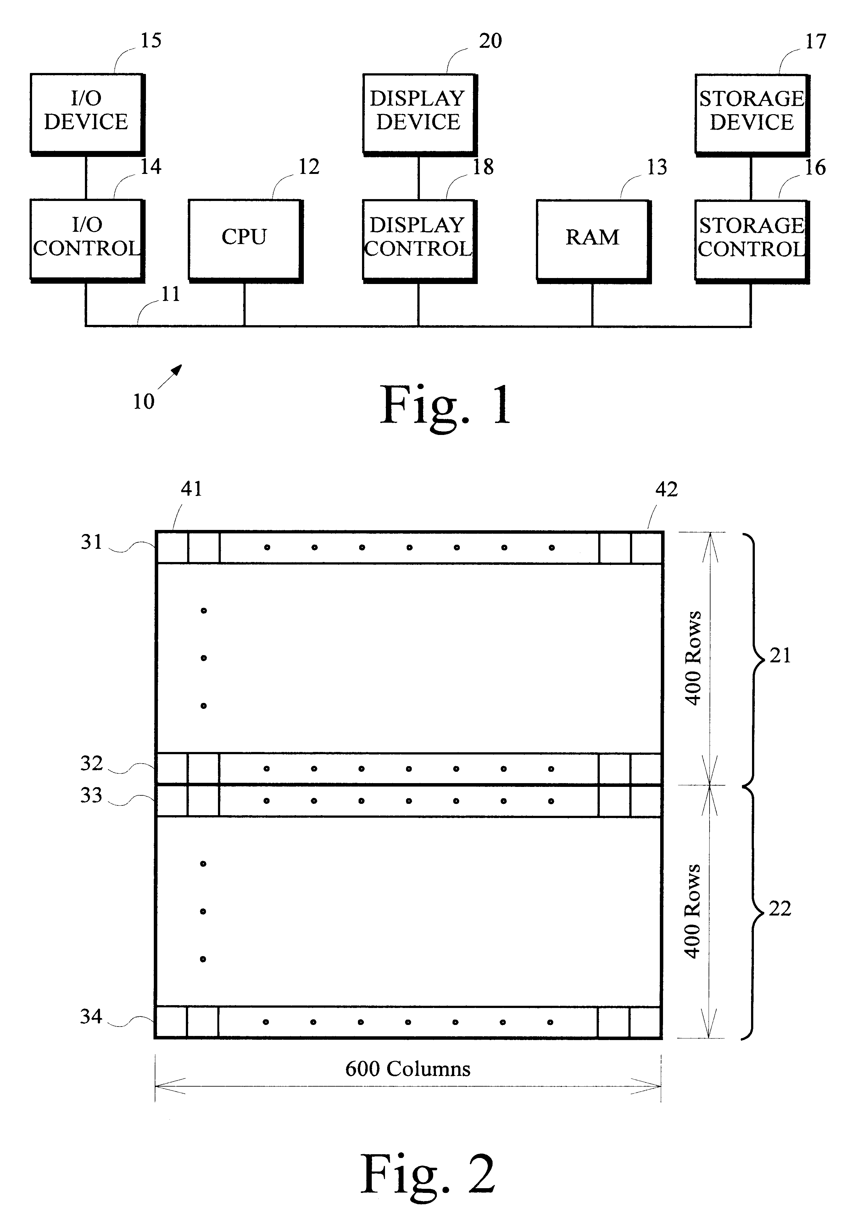 Video display controller with improved half-frame buffer
