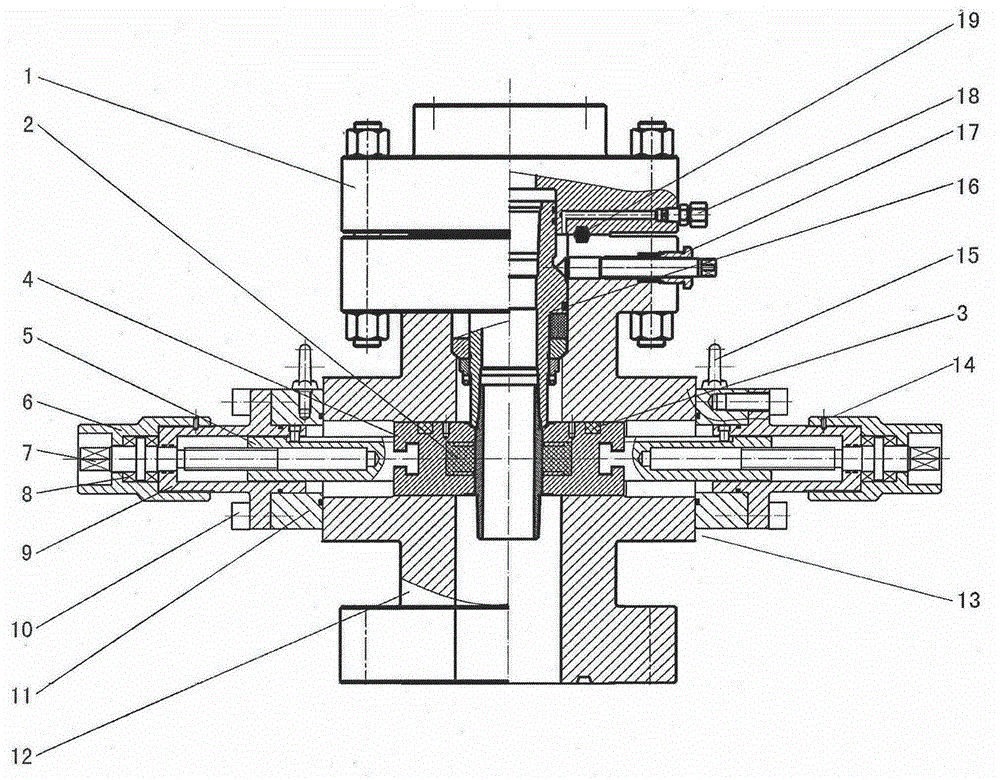 Blowout control tubing head and oil and gas wellhead device