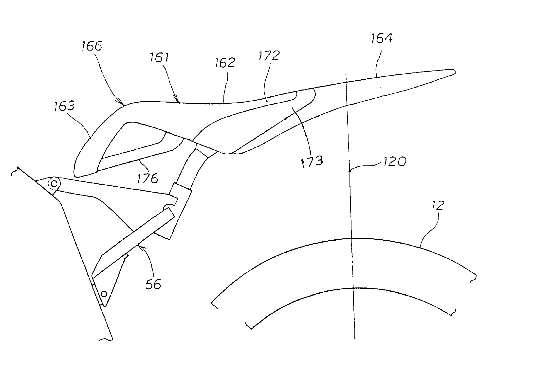 Saddle for bicycle and driver supporting structure for bicycle