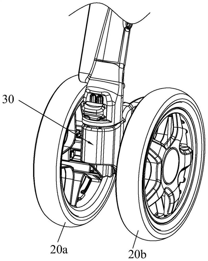 Wheel fixing device and stroller