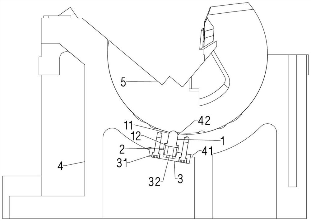 Lifting pin elastic limiting mechanism of slewing mechanism