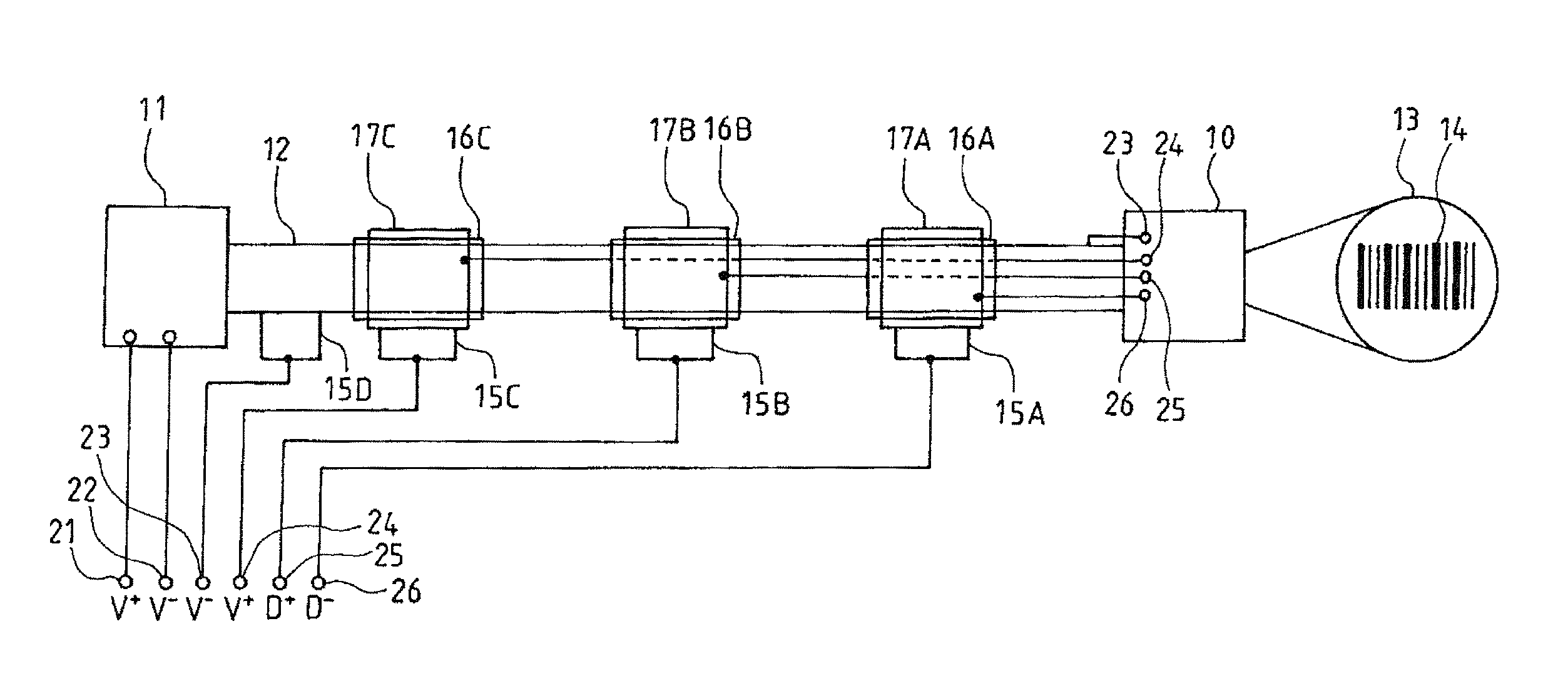 Rotary one-dimensional barcode reading device