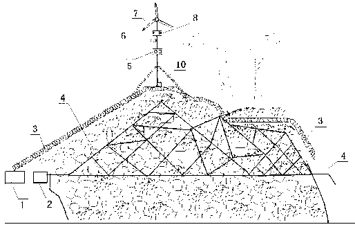 Device for conducting real-time warning on geological side slope through communication optical cable and guaranteeing communication