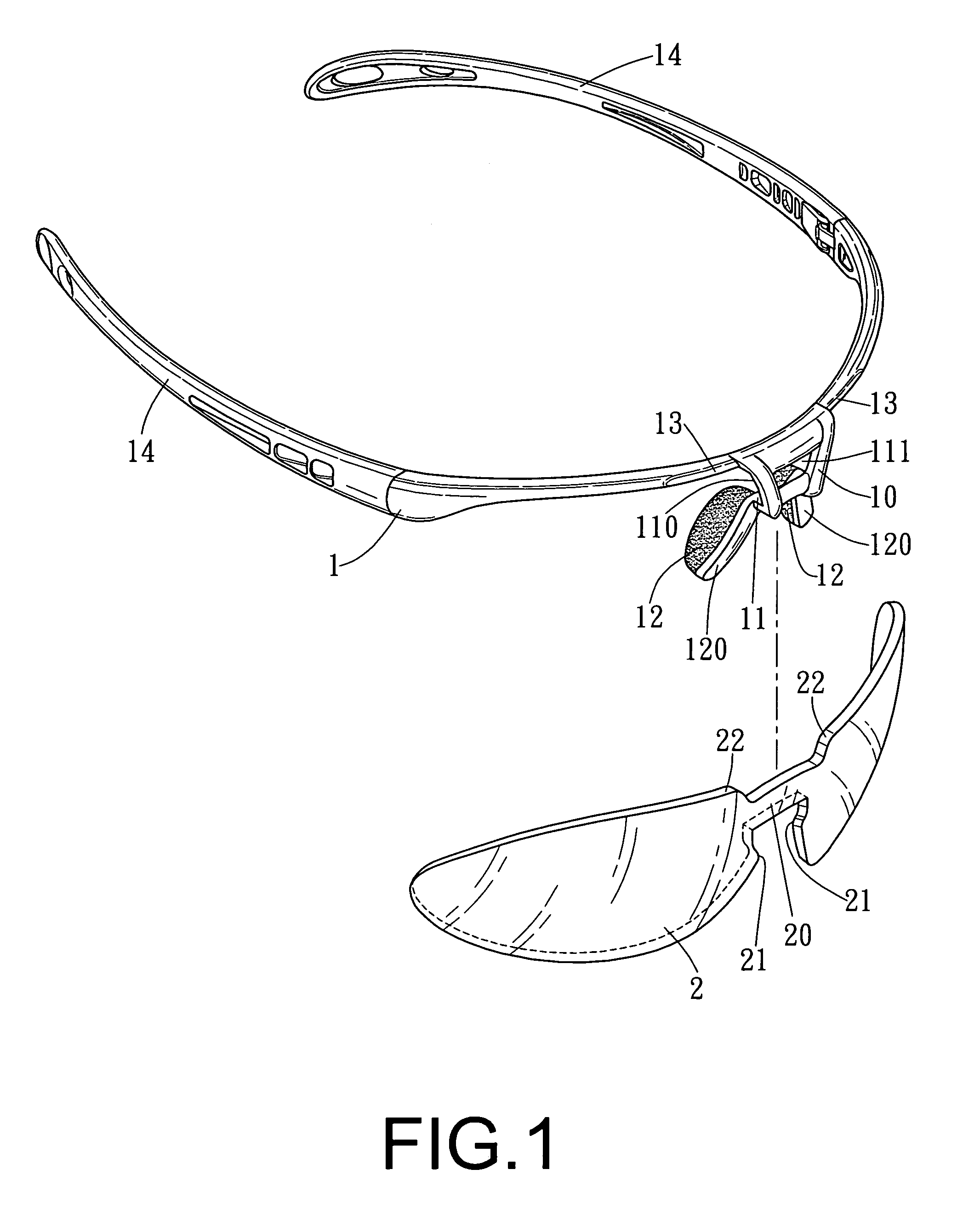 Easily assembled and detached eyeglass