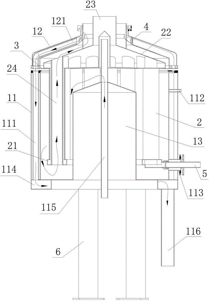 Condenser structure for receiving wine at high temperature
