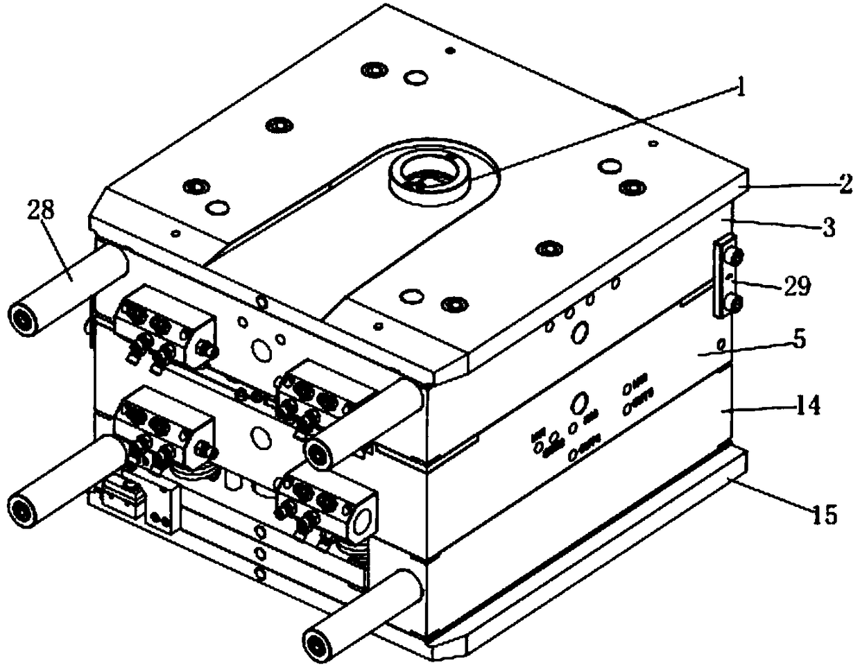 Vehicle liquid crystal screen bracket forming mold