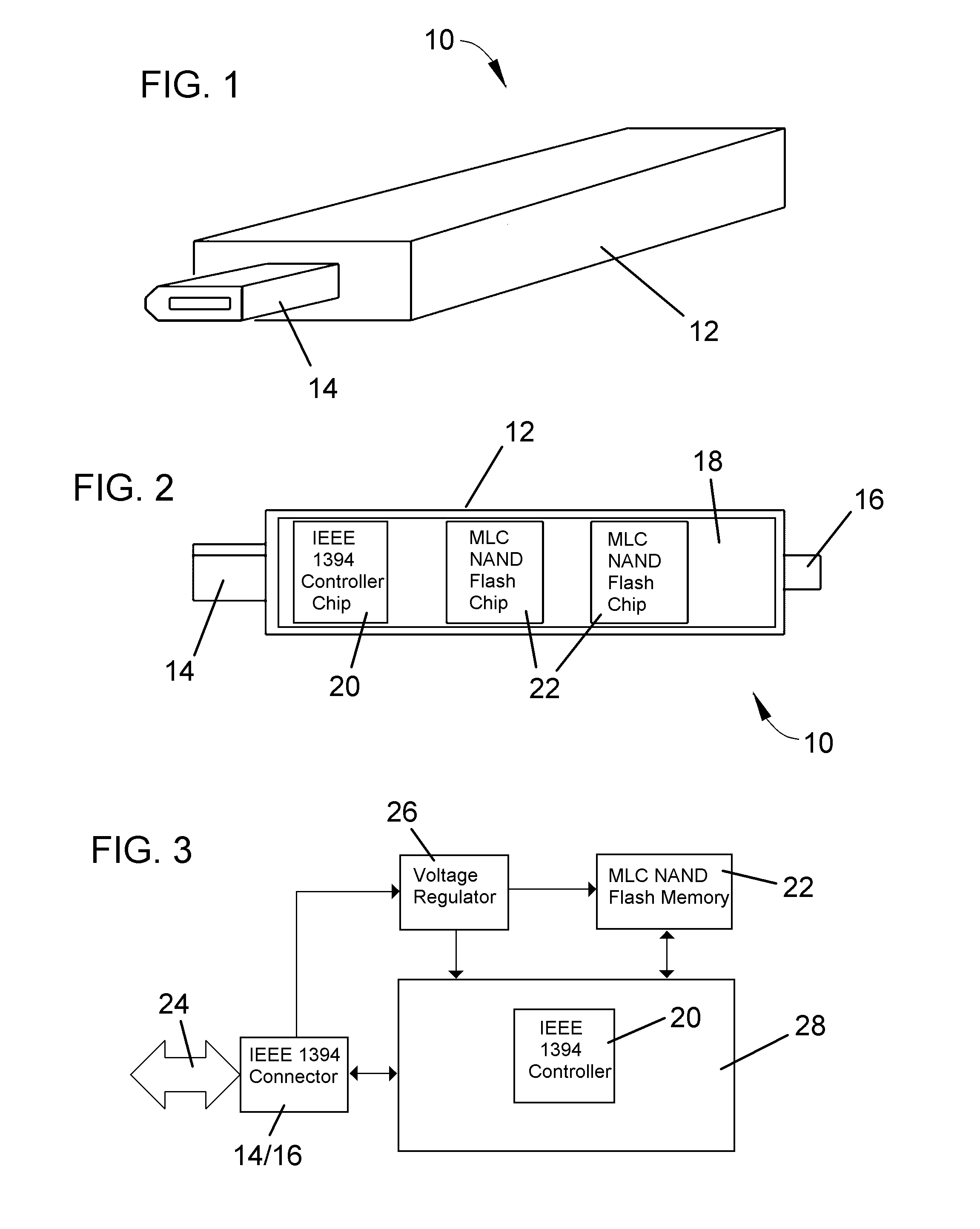 IEEE 1394 interface-based flash drive using multilevel cell flash memory devices