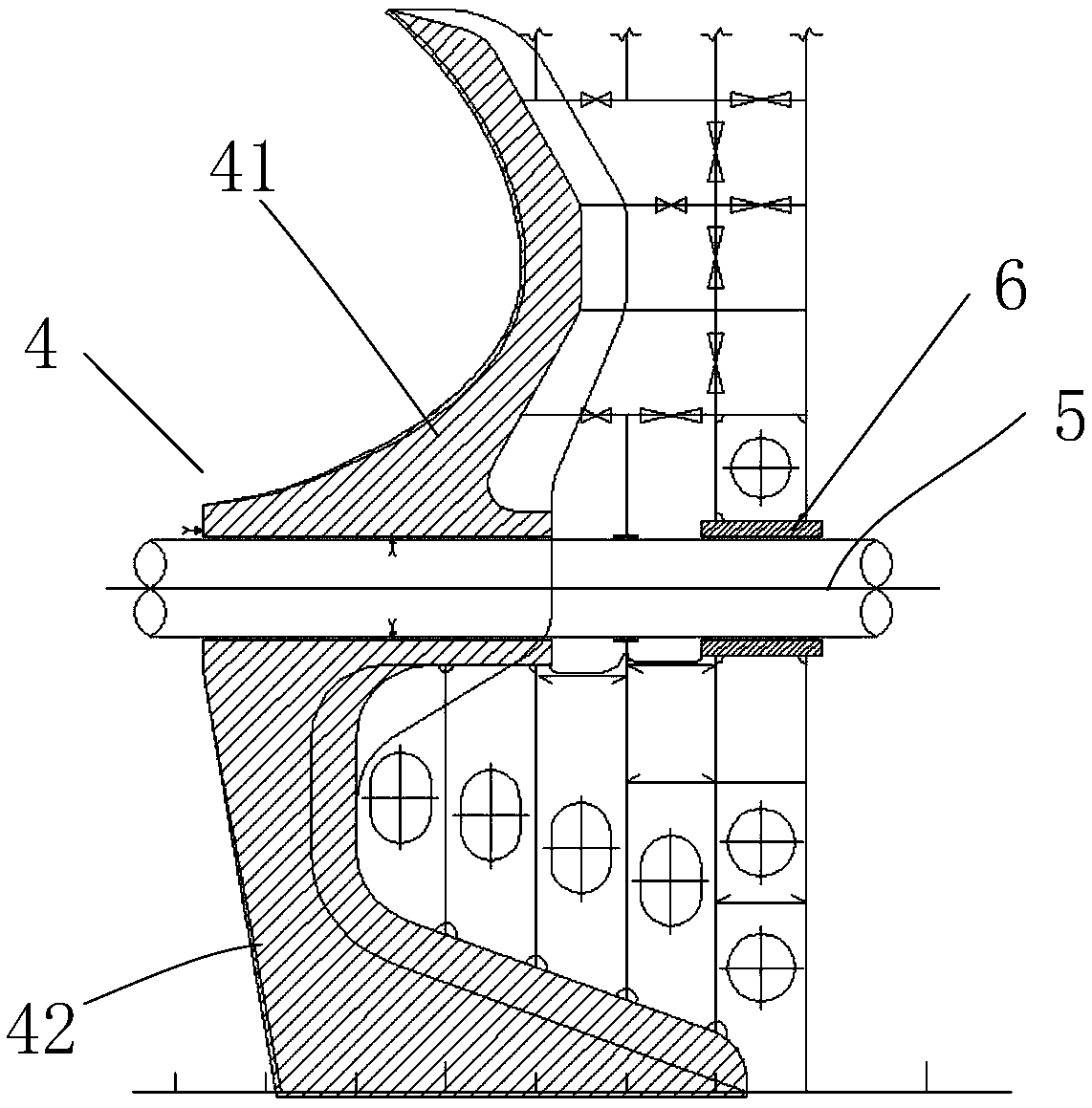 An asymmetric stern structure of a ship