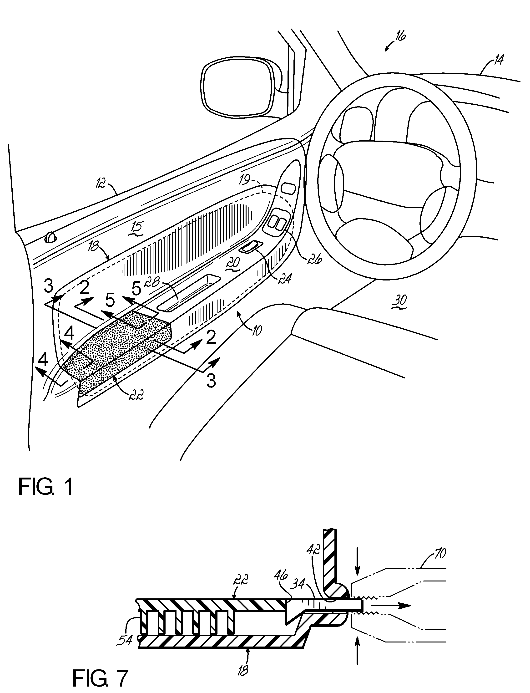 Vehicle trim panel with integral nibbed armrest