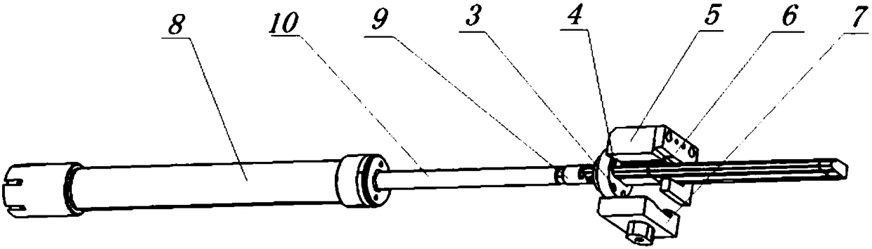 Automatic core penetrating and pulling device for stretch bending