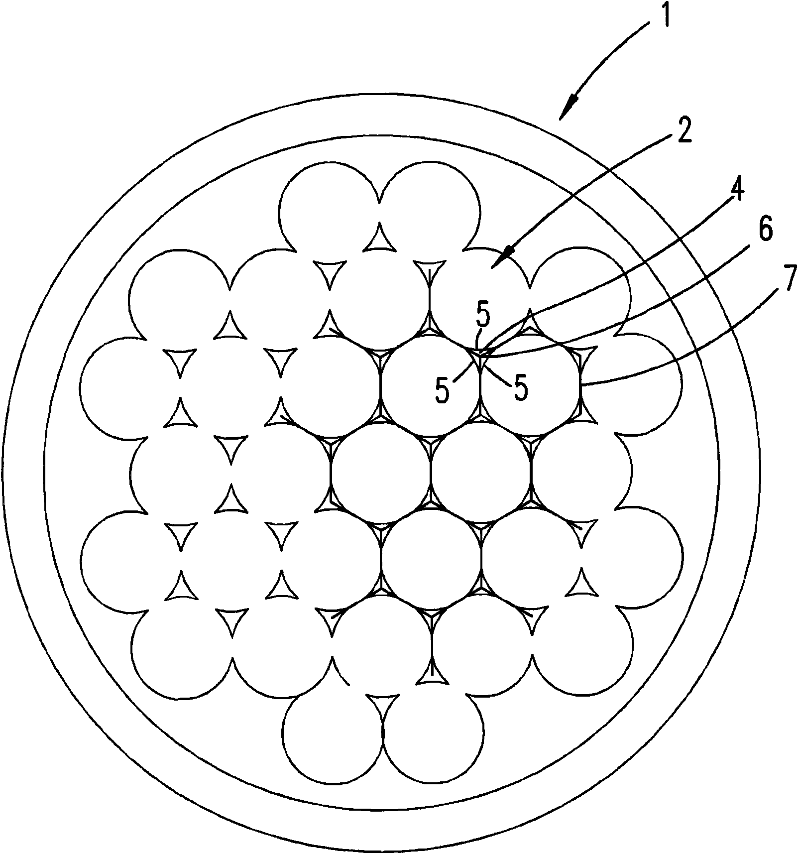 Device for coating a plurality of closest-packed substrates arranged on a susceptor