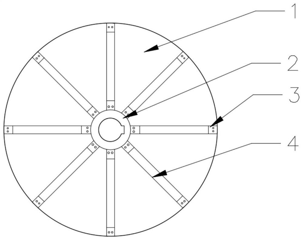 Rotational flow pump impeller for blade fixing through guide rails