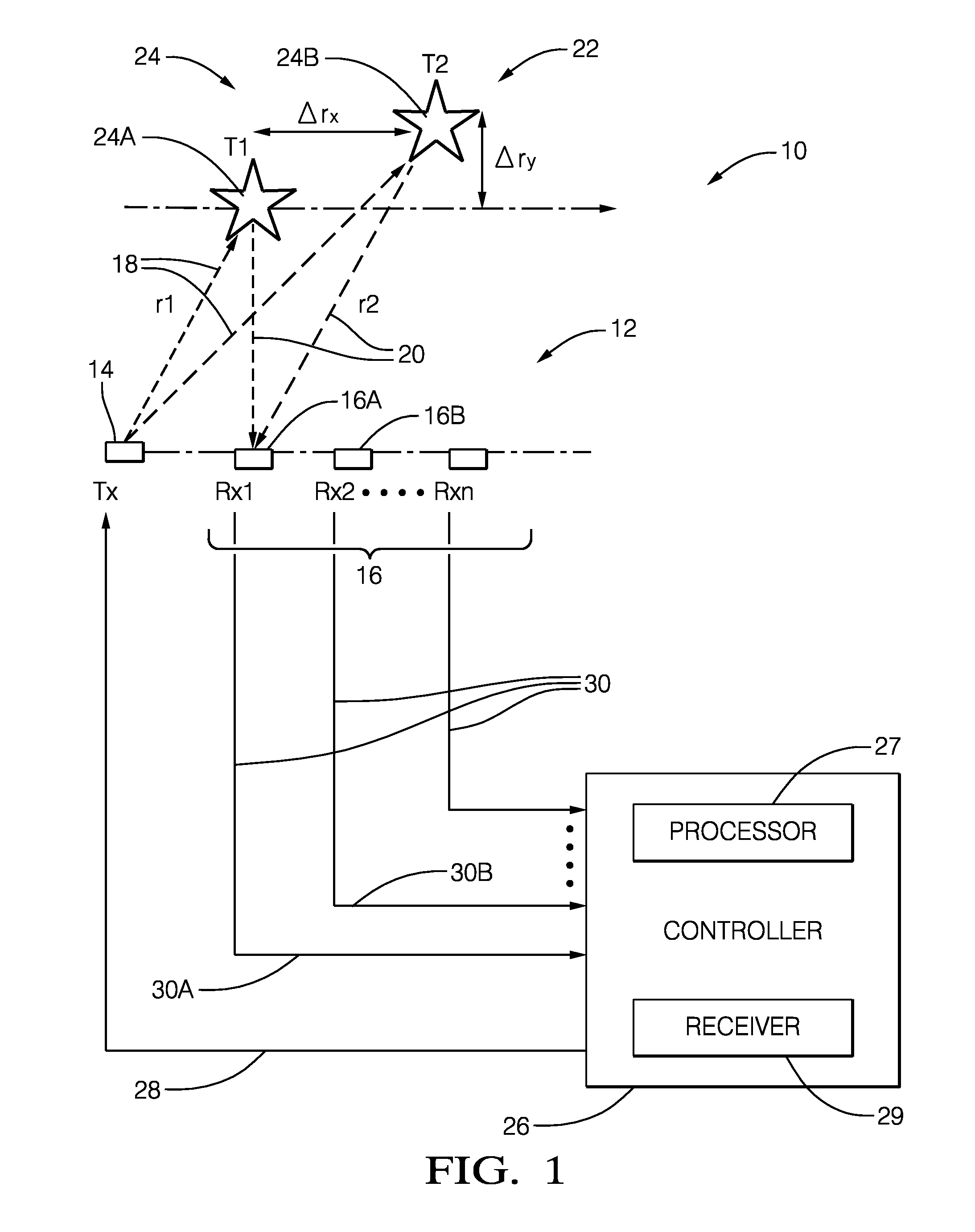 Radar system with phase based multi-target detection
