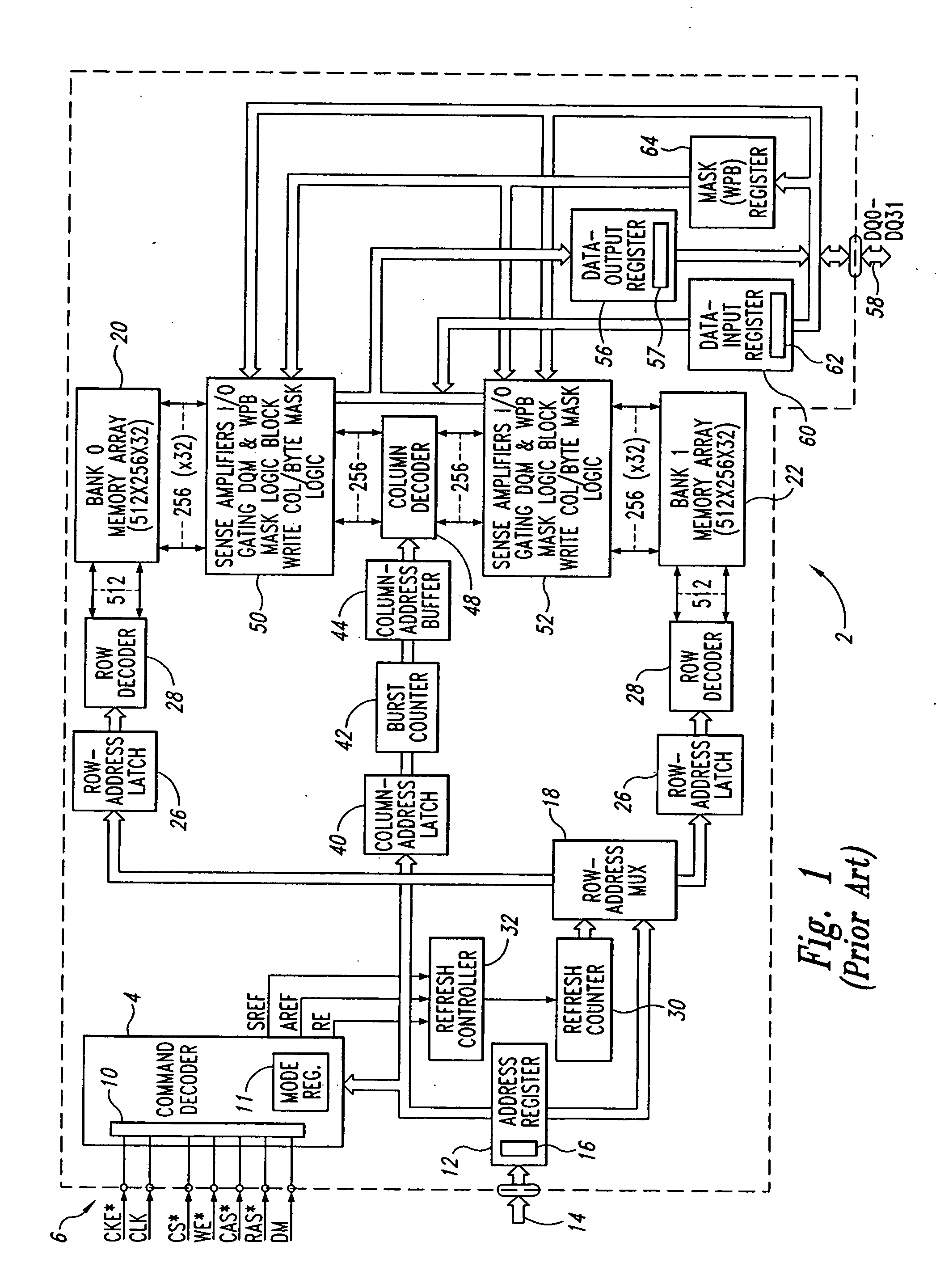 Memory device and method having low-power, high write latency mode and high-power, low write latency mode and/or independently selectable write latency