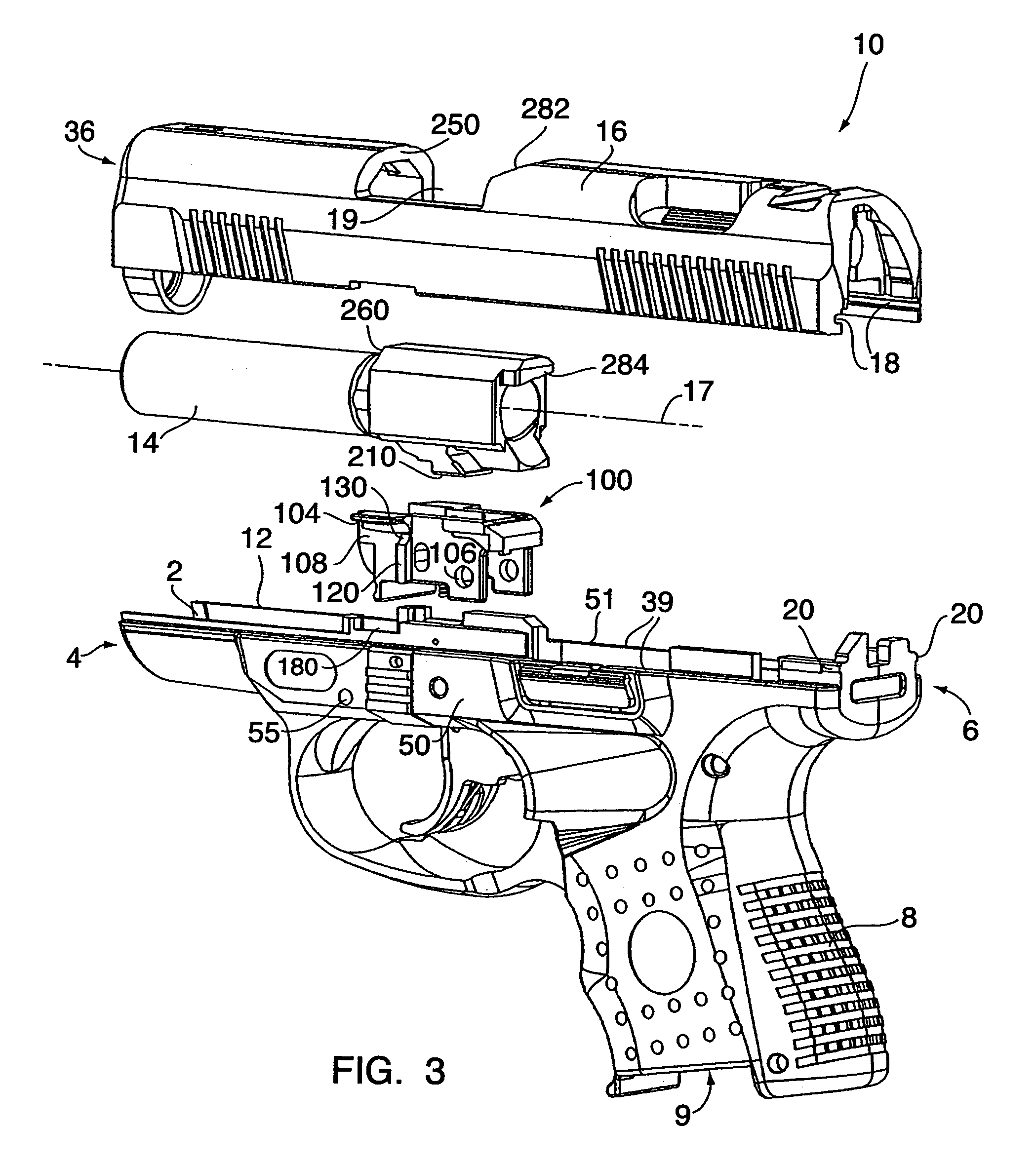 Locking block for compact semi-automatic pistols