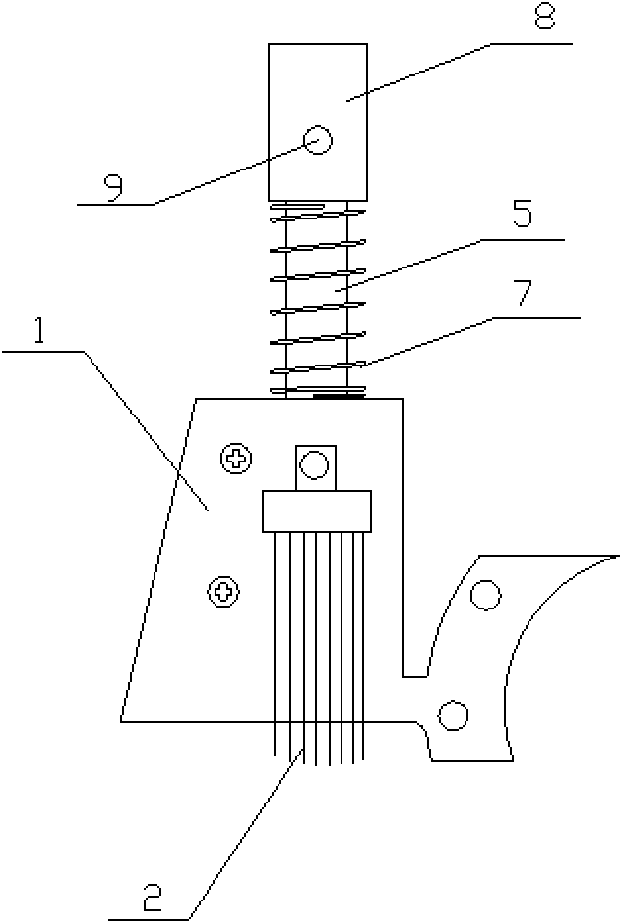 Thread clamping device of sock machine