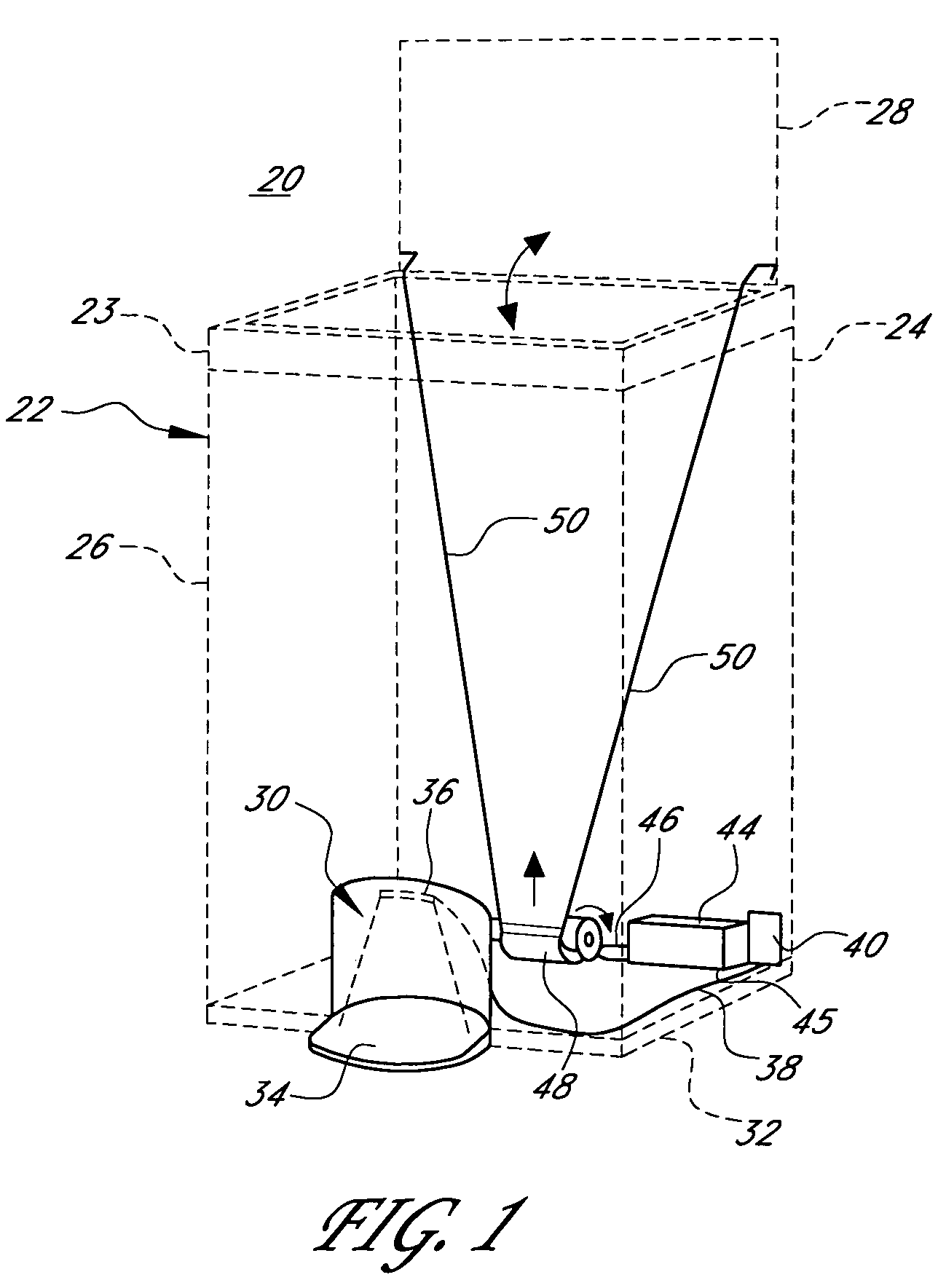 Trash can with power operated lid