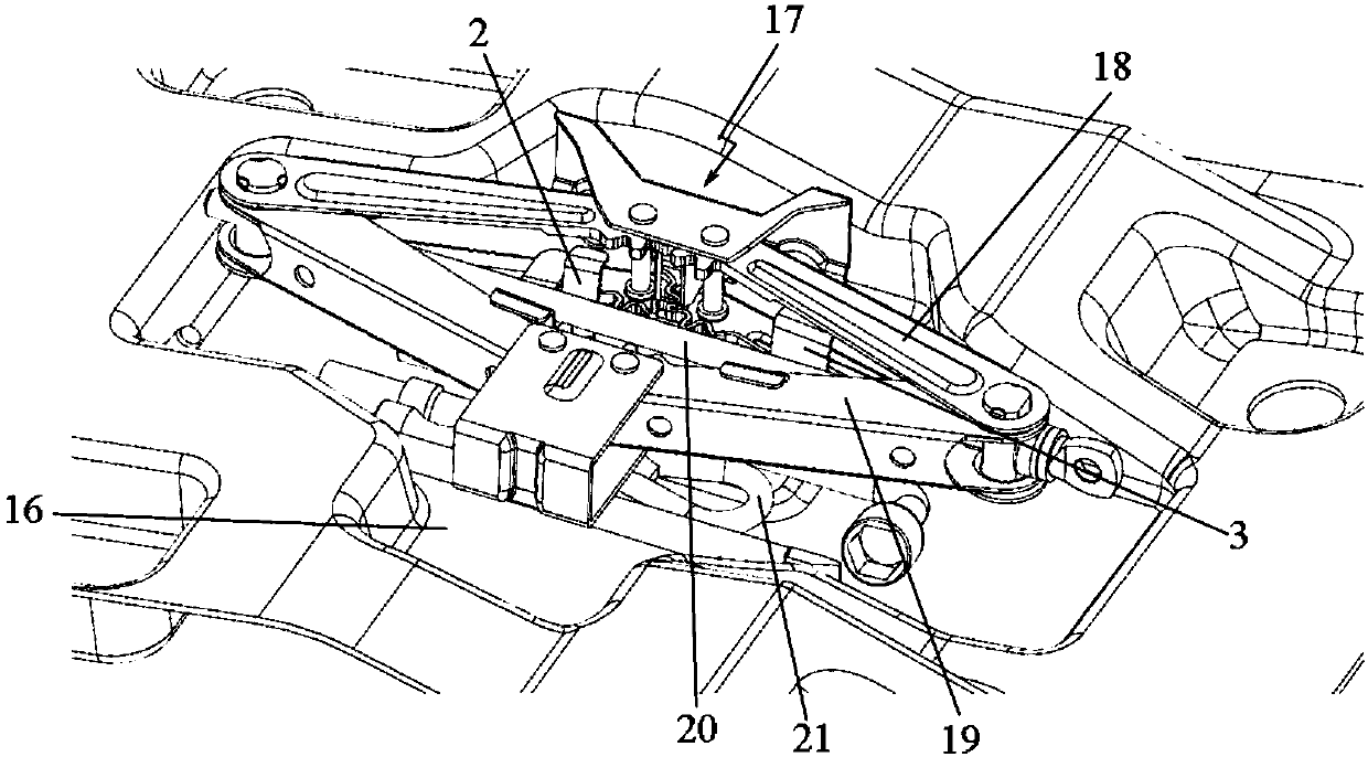 Horizontal jack fixing support