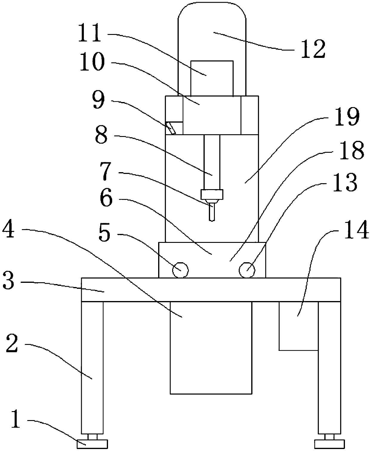 Drilling device for metal pipe machining